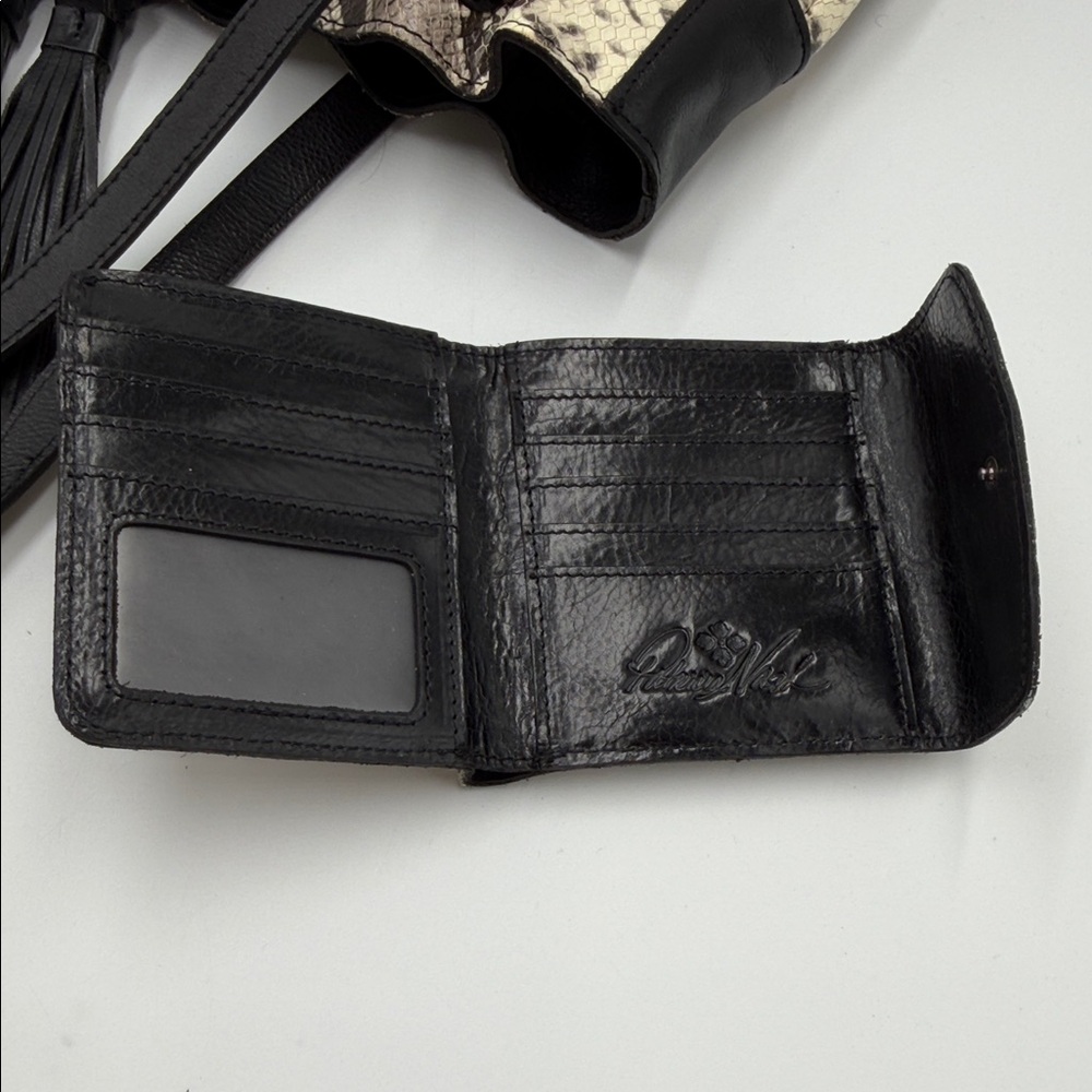 Patricia Nash Leather Drawstring Witney Tote - Python Matching Wallet - Picture 16 of 16